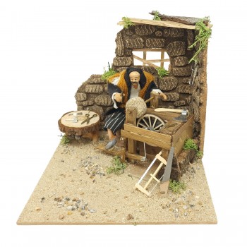 Arrotino Pastore per Presepe in Movimento 23x18 cm