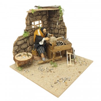 Arrotino Pastore per Presepe in Movimento 23x18 cm