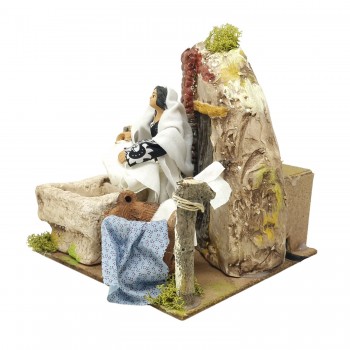 Lavandaia Pastore per Presepe in Movimento 17x17 cm