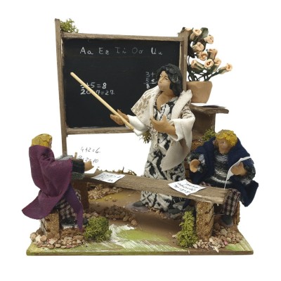 La Maestra Pastore per Presepe in Movimento 17x17 cm