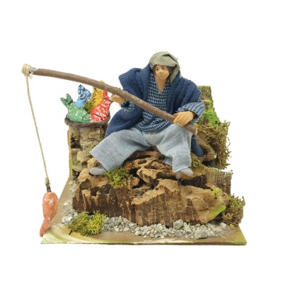 Il Pescatore Pastore per Presepe in Movimento 17x17 cm