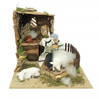 Il Tosatore per Presepe in Movimento 17x17 cm