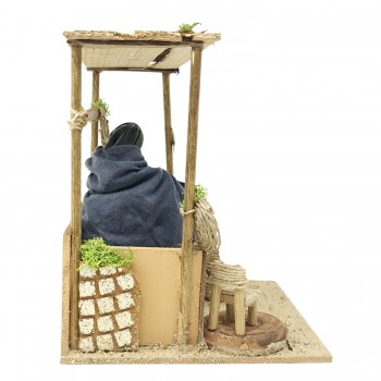Il Cestaio Pastore per Presepe in Movimento 17x17 cm