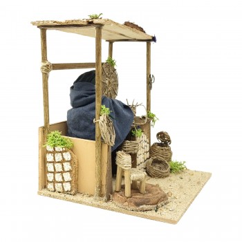 Il Cestaio Pastore per Presepe in Movimento 17x17 cm