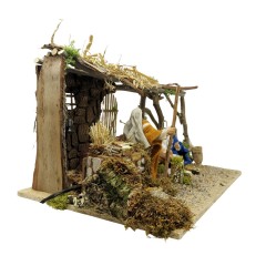 Natività con Grotta per Presepe in Movimento 50x30 cm