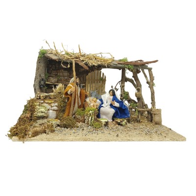 Natività con Grotta per Presepe in Movimento 50x30 cm