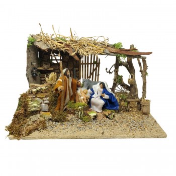 Natività con Grotta per Presepe in Movimento 50x30 cm