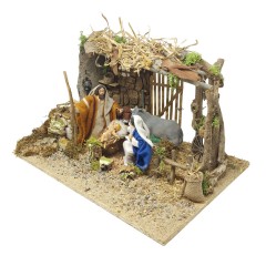 Natività con Grotta per Presepe in Movimento 50x30 cm