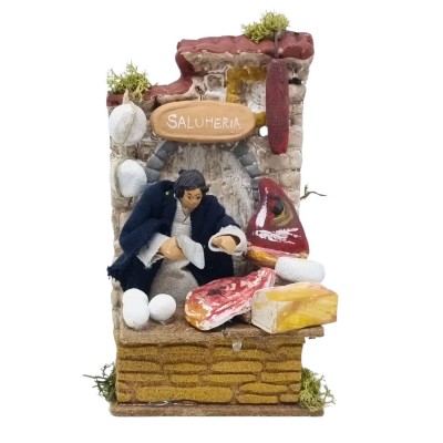 La Salumiera Pastore per Presepe in Movimento 14x9 cm