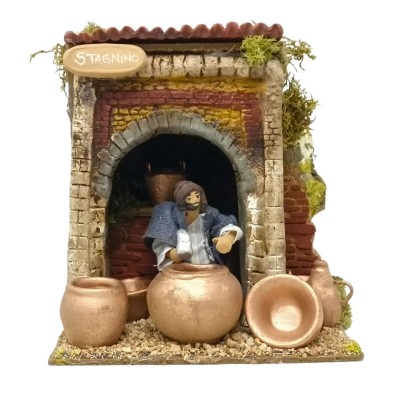 Lo Stagnino Pastore per Presepe in Movimento 17x17 cm