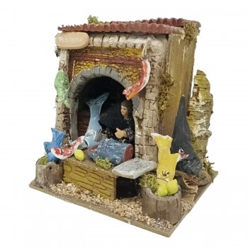 Il Pescivendolo Pastore per Presepe in Movimento 17x17 cm