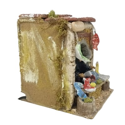 Il Pescivendolo Pastore per Presepe in Movimento 17x17 cm