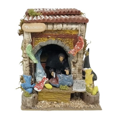 Il Pescivendolo Pastore per Presepe in Movimento 17x17 cm