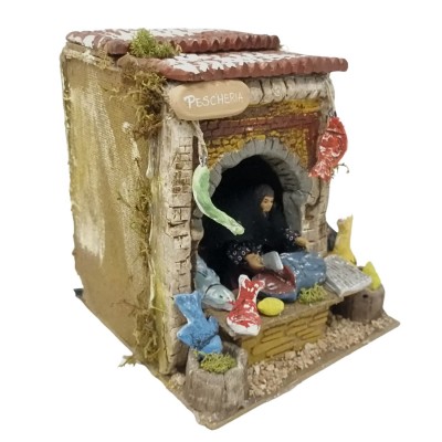 Il Pescivendolo Pastore per Presepe in Movimento 17x17 cm