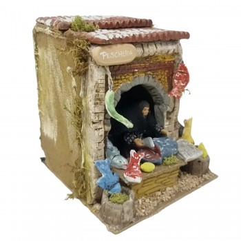 Il Pescivendolo Pastore per Presepe in Movimento 17x17 cm