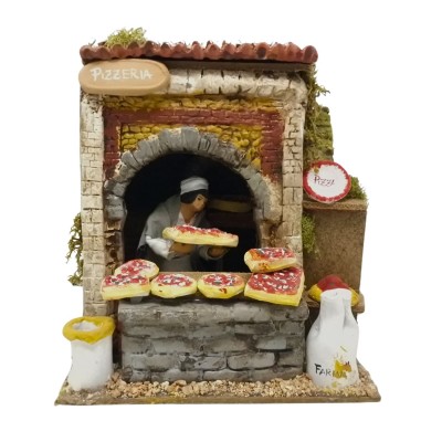 Il Pizzaiolo Pastore per Presepe in Movimento 17x17 cm