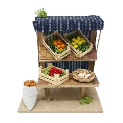 Banchetto Frutta Miniatura per Presepe