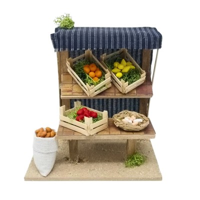 Banchetto Frutta Miniatura per Presepe