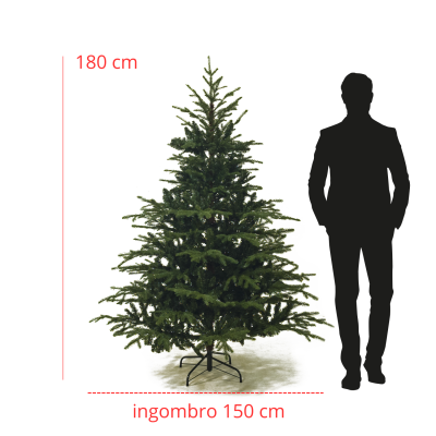 Albero di Natale Realistico in PE e PVC 180 cm Rudolph