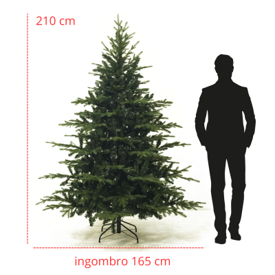 Albero di Natale 210 cm Effetto Reale Abete Natalizio in PE e PVC RUDOLPH