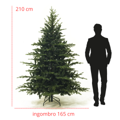 Albero di Natale 210 cm Effetto Reale Abete Natalizio in PE e PVC RUDOLPH