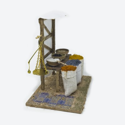 Banchetto Spezie Miniatura per Presepe