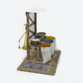 Banchetto Spezie Miniatura per Presepe