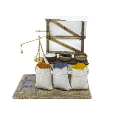 Banchetto Spezie Miniatura per Presepe