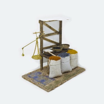 Banchetto Spezie Miniatura per Presepe