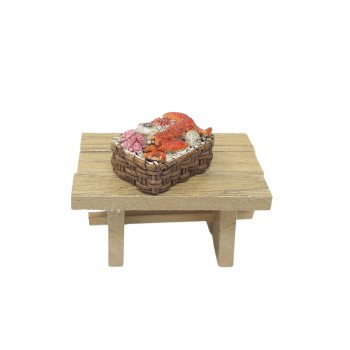 Cesto di Pesce 4 cm Miniatura per Presepe in Resina 11277