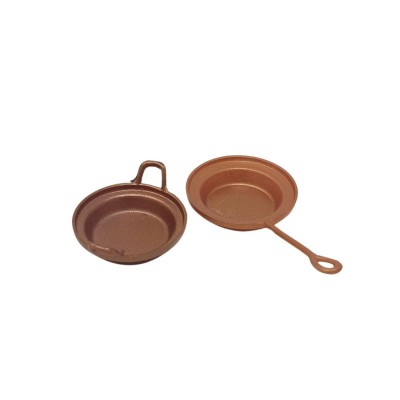 Set 2 Padelle in Rame in Miniatura per Presepe 86105