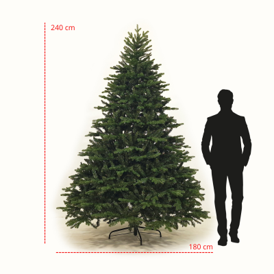 Albero di Natale 240 cm Comet Abete Natalizio Realistico in PE e PVC