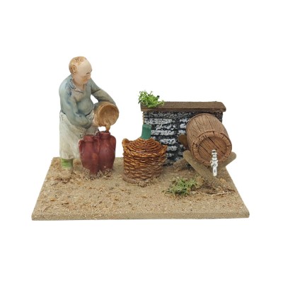Scena con Oste per Presepe 14x9 cm