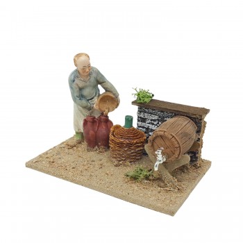 Scena con Oste per Presepe 14x9 cm
