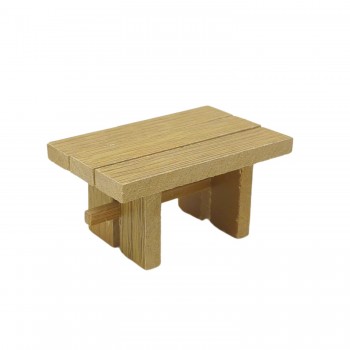 Tavolo Rettangolare con 2 Panche Miniature per Presepe