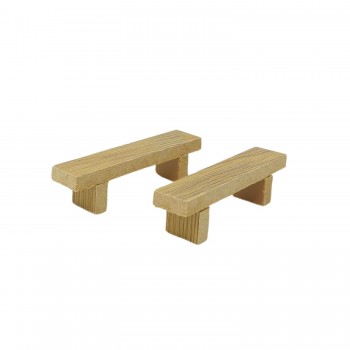Tavolo Rettangolare con 2 Panche Miniature per Presepe