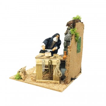 Arrotino Pastore per Presepe in Movimento 17x17 cm 79007