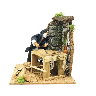Arrotino Pastore per Presepe in Movimento 17x17 cm 79007