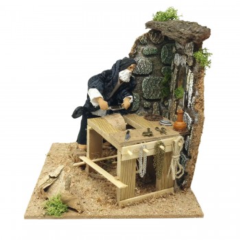 Arrotino Pastore per Presepe in Movimento 17x17 cm 79007