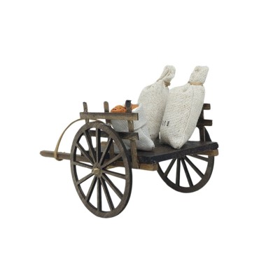 Carretto con Sacchi di Patate Miniature per Presepe