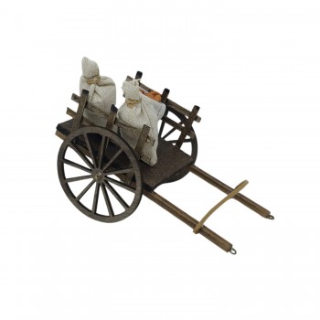 Carretto con Sacchi di Patate Miniature per Presepe