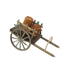 Carretto con Botti Miniatura per Presepe 15x10 cm