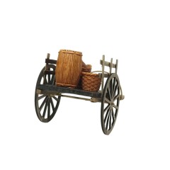 Carretto con Botti Miniatura per Presepe 15x10 cm