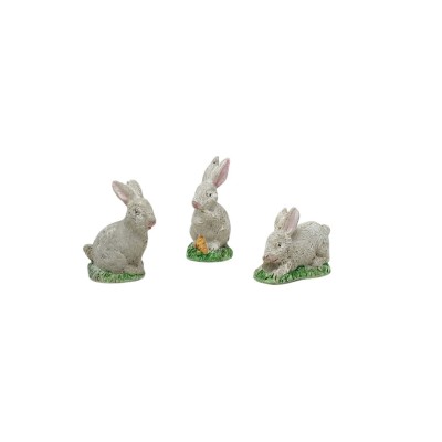 Set 3 Conigli in Resina Animali per Presepe 10968