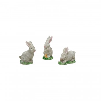 Set 3 Conigli in Resina Animali per Presepe 10968
