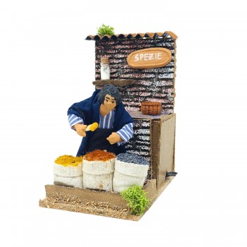Venditore di Spezie Pastore per Presepe in Movimento 14x9 cm