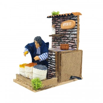 Venditore di Spezie Pastore per Presepe in Movimento 14x9 cm