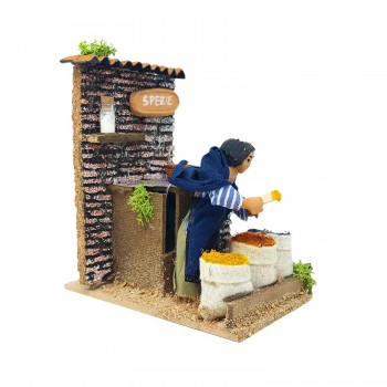 Venditore di Spezie Pastore per Presepe in Movimento 14x9 cm