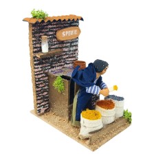 Venditore di Spezie Pastore per Presepe in Movimento 14x9 cm