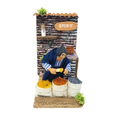 Venditore di Spezie Pastore per Presepe in Movimento 14x9 cm